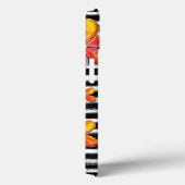 Orangefarbene Blume auf schwarzen Streifen Case-Mate iPhone Hülle (Rückseite / Rechts)