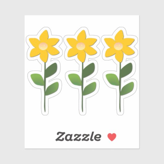 Orangefarbene Blume Aufkleber (Blatt)