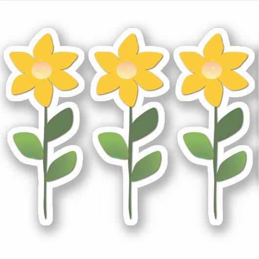 Orangefarbene Blume Aufkleber (Vorderseite)