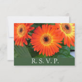Orangefarbene Blume, blumengeschmückte UAWG RSVP Karte (Rückseite)