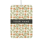 Orangefarbene Blume, Blumenmuster, Boho, Ihr Name Autolufterfrischer (Vorderseite)