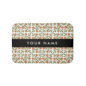 Orangefarbene Blume, Blumenmuster, Boho, Ihr Name Badematte (Vorderseite)