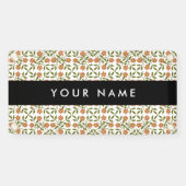 Orangefarbene Blume, Blumenmuster, Boho, Ihr Name Banner (Horizontal)