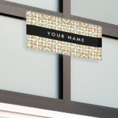 Orangefarbene Blume, Blumenmuster, Boho, Ihr Name Banner (Äußeres Gebäude)