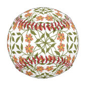 Orangefarbene Blume, Blumenmuster, Boho, Ihr Name Baseball (Vorderseite)