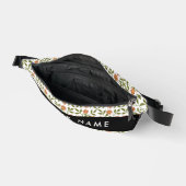 Orangefarbene Blume, Blumenmuster, Boho, Ihr Name Bauchtasche (Offen)