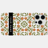 Orangefarbene Blume, Blumenmuster, Boho, Ihr Name Case-Mate iPhone Hülle (Rückseite (Horizontal))