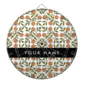 Orangefarbene Blume, Blumenmuster, Boho, Ihr Name Dartscheibe (vorne)