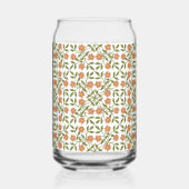 Orangefarbene Blume, Blumenmuster, Boho, Ihr Name Dosenglas (Links)