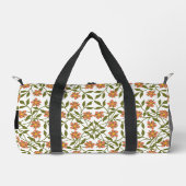Orangefarbene Blume, Blumenmuster, Boho, Ihr Name Duffle Bag (Vorderseite)
