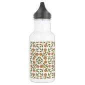 Orangefarbene Blume, Blumenmuster, Boho, Ihr Name Edelstahlflasche (Links)