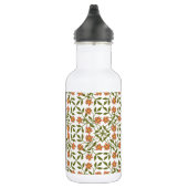 Orangefarbene Blume, Blumenmuster, Boho, Ihr Name Edelstahlflasche (Rechts)