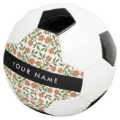 Orangefarbene Blume, Blumenmuster, Boho, Ihr Name Fußball (Dreiviertel)