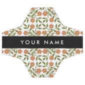 Orangefarbene Blume, Blumenmuster, Boho, Ihr Name Fußball (Flach)