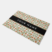 Orangefarbene Blume, Blumenmuster, Boho, Ihr Name Fußmatte (Schrägansicht)