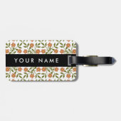 Orangefarbene Blume, Blumenmuster, Boho, Ihr Name Gepäckanhänger (Rückseite horizontal)
