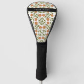 Orangefarbene Blume, Blumenmuster, Boho, Ihr Name Golf Headcover (Vorderseite)