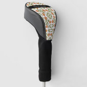 Orangefarbene Blume, Blumenmuster, Boho, Ihr Name Golf Headcover (angewinkelt)