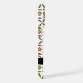 Orangefarbene Blume, Blumenmuster, Boho, Ihr Name iPhone Hülle (Rechte Seite)
