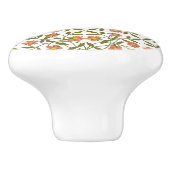 Orangefarbene Blume, Blumenmuster, Boho, Ihr Name Keramikknauf (Seitenansicht)