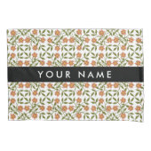 Orangefarbene Blume, Blumenmuster, Boho, Ihr Name Kissenbezug (Vorderseite)