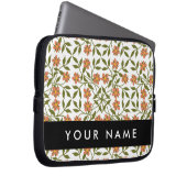 Orangefarbene Blume, Blumenmuster, Boho, Ihr Name Laptopschutzhülle (Vorne Rechts)