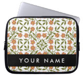 Orangefarbene Blume, Blumenmuster, Boho, Ihr Name Laptopschutzhülle (Vorderseite)