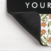 Orangefarbene Blume, Blumenmuster, Boho, Ihr Name Mousepad (Ecke)