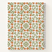 Orangefarbene Blume, Blumenmuster, Boho, Ihr Name Notizblock (Rückseite)