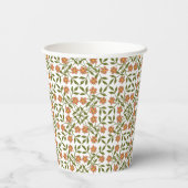 Orangefarbene Blume, Blumenmuster, Boho, Ihr Name Pappbecher (Rückseite)