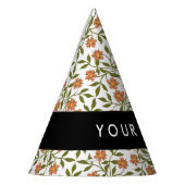 Orangefarbene Blume, Blumenmuster, Boho, Ihr Name Partyhütchen (Links)