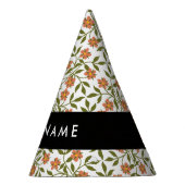 Orangefarbene Blume, Blumenmuster, Boho, Ihr Name Partyhütchen (Rechts)