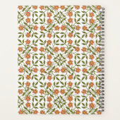 Orangefarbene Blume, Blumenmuster, Boho, Ihr Name Planer (Rückseite)