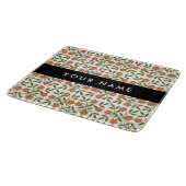 Orangefarbene Blume, Blumenmuster, Boho, Ihr Name Schneidebrett (Ecke)