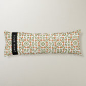 Orangefarbene Blume, Blumenmuster, Boho, Ihr Name Seitenschläferkissen (Rückseite)