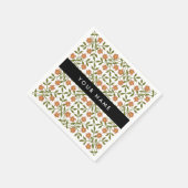 Orangefarbene Blume, Blumenmuster, Boho, Ihr Name Serviette (Ecke)