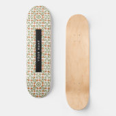Orangefarbene Blume, Blumenmuster, Boho, Ihr Name Skateboard (Vorderseite)
