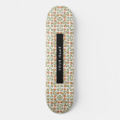 Orangefarbene Blume, Blumenmuster, Boho, Ihr Name Skateboard (Vorderseite)