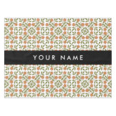 Orangefarbene Blume, Blumenmuster, Boho, Ihr Name Tischdecke (Vorderseite (Horizontal))