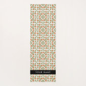 Orangefarbene Blume, Blumenmuster, Boho, Ihr Name Yogamatte (Rückseite)
