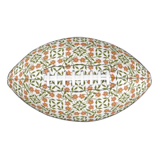 Orangefarbene Blume, Blumenmuster, Grünpflanzen, B Football (Vorderseite)