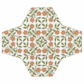 Orangefarbene Blume, Blumenmuster, Grünpflanzen, B Fußball (Flach)