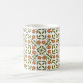 Orangefarbene Blume, Blumenmuster, Grünpflanzen, B Kaffeetasse (Mittel)