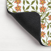 Orangefarbene Blume, Blumenmuster, Grünpflanzen, B Mousepad (Ecke)
