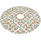 Orangefarbene Blume, Blumenmuster, Grünpflanzen, B Polyester Weihnachtsbaumdecke (Schrägansicht)