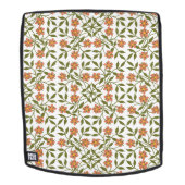 Orangefarbene Blume, Blumenmuster, Grünpflanzen, B Rucksack (Abnehmbare Front)