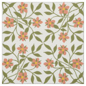 Orangefarbene Blume, Blumenmuster, Grünpflanzen, B Stoff (Muster)