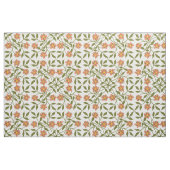 Orangefarbene Blume, Blumenmuster, Grünpflanzen, B Stoff (Fat Quarter (45,7 x 55,9 cm))