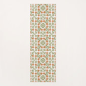 Orangefarbene Blume, Blumenmuster, Grünpflanzen, B Yogamatte (Vorderseite)