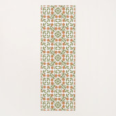 Orangefarbene Blume, Blumenmuster, Grünpflanzen, B Yogamatte (Rückseite)